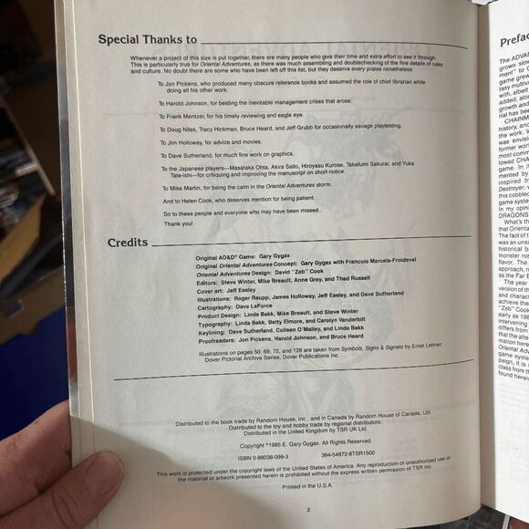 TSR ORIENTAL ADVENTURES 1985 1st print 1st Edition Dungeons & Dragons - Picture 2 of 11